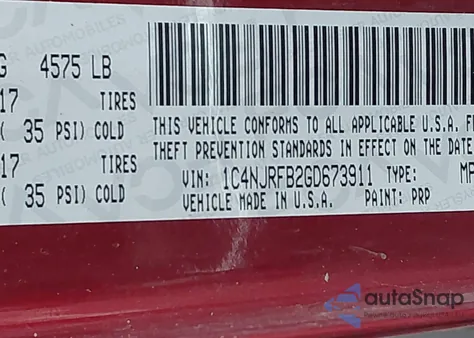 2016 Jeep Patriot High Altitude Edition from USA, damaged, VIN 1C4NJRFB2GD673911